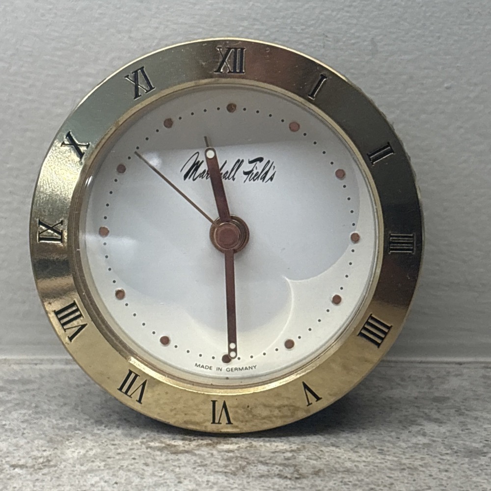 VTG Marshall Fields Desk Travel Alarm Clock Made In Germany RARE - Picture 2 of 13
